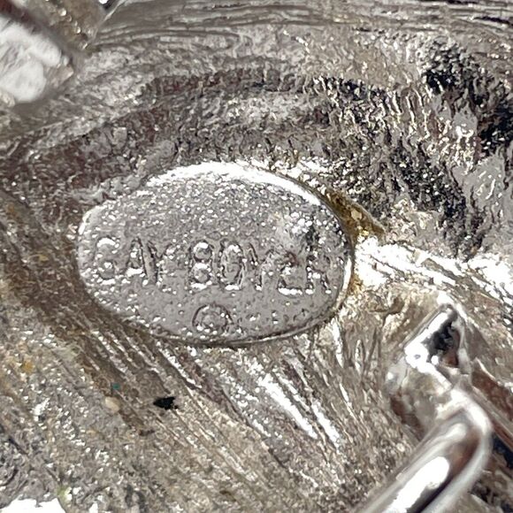 Vintage Gay Boyer Silvertone Shell Belt Buckle 2.25 in Statement Boho Classic main image 6